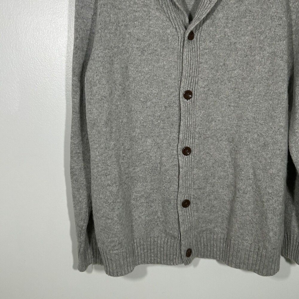Mens Old Navy Cardigan Sweater Size XL Grey Wool Blend Grandpa Shawl Neck Preppy - Picture 6 of 6